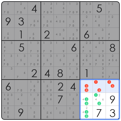 finned x wing sudoku